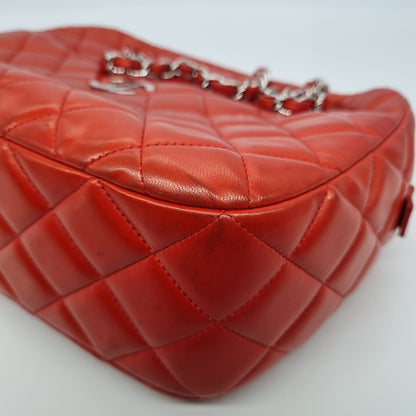 Chanel Camera Bowling Lamb Red Coral SHW #15