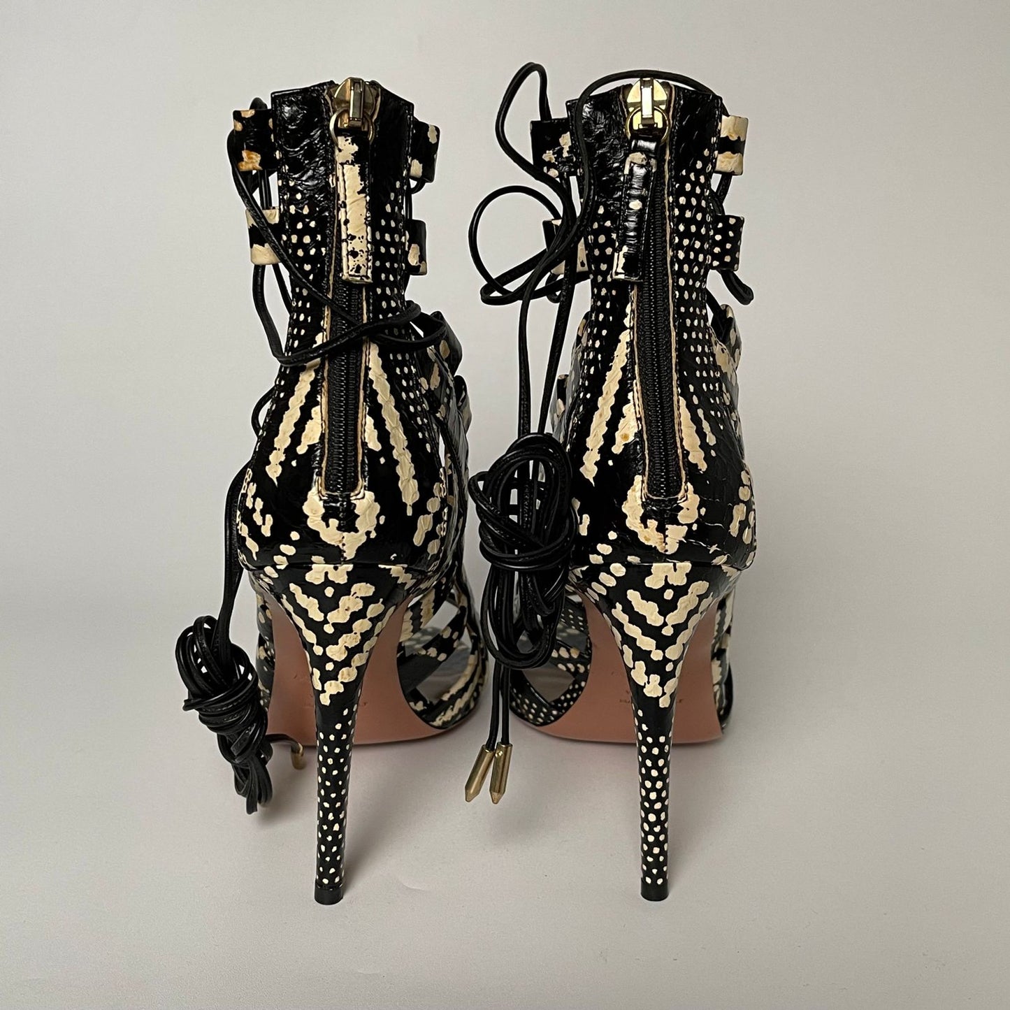 Aquazzura Snake Skin Heels Black White