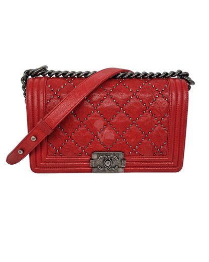 Chanel Boy Studded Red Calfskin RHW #21