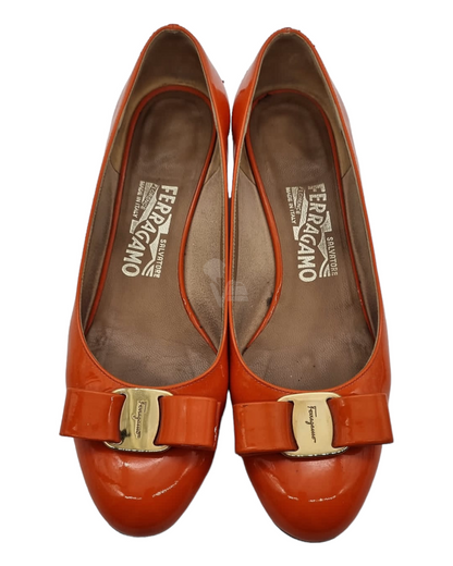 Salvatore Ferragamo Varina Pump Heels Orange Size 6,5D/23,5