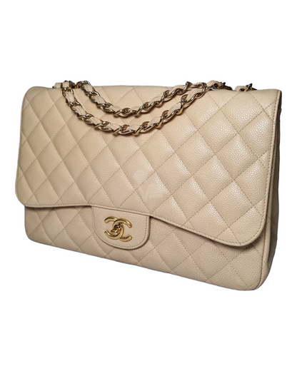 Chanel Classic Jumbo Beige Caviar #13