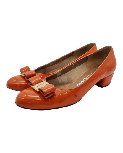 Salvatore Ferragamo Varina Pump Heels Orange Size 6,5D/23,5