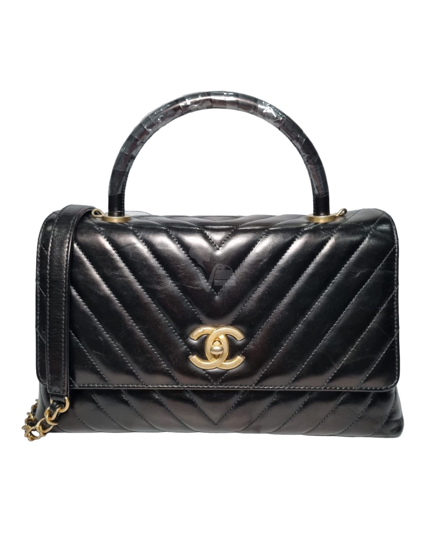 Chanel Coco Handle Chevron Black #24