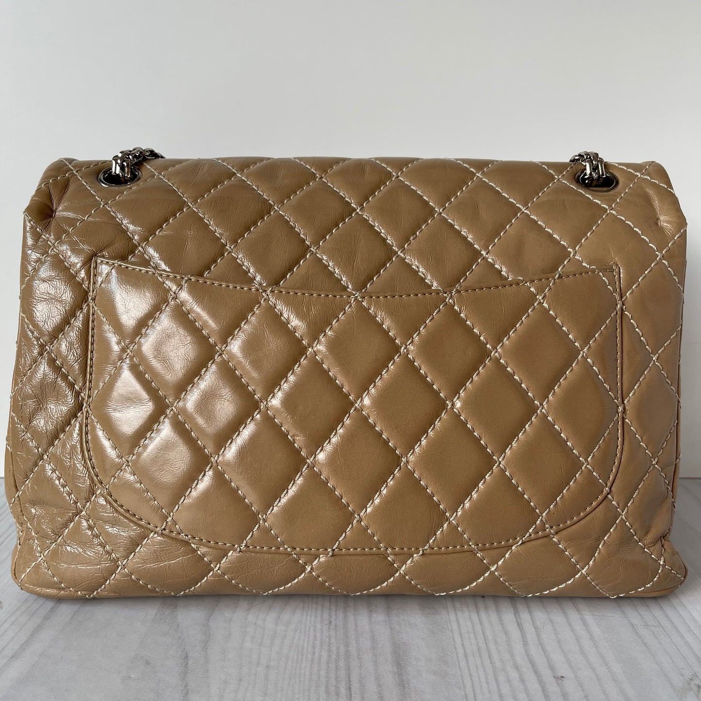 Chanel Reissue Classic Quilted Leather Flap Bag Dark Beige #12