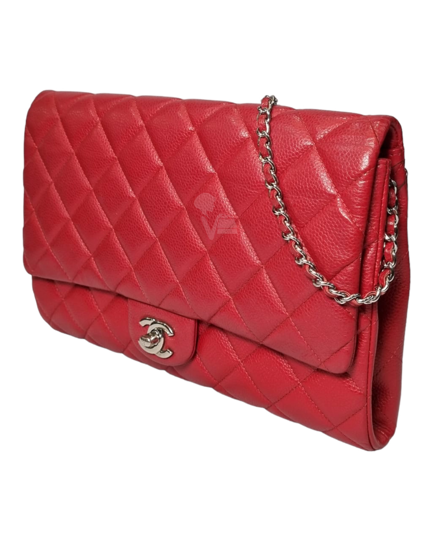 Chanel Clutch Classic Single Flap Red Caviar #18