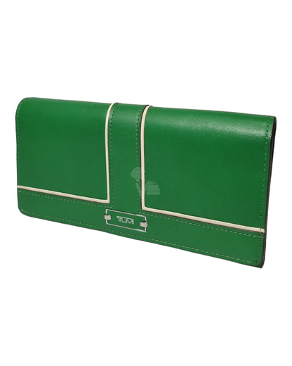 Tumi Green Long Wallet Bifold Size 19x10