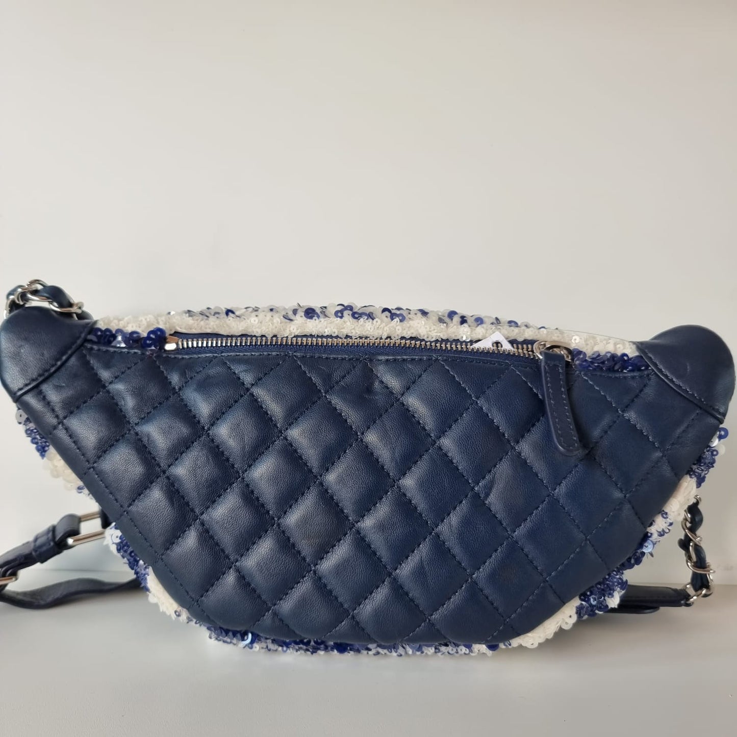 Chanel Belt Bag Sequin Blue & White #27