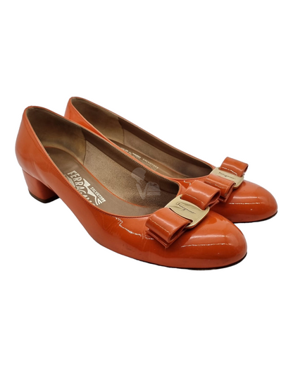 Salvatore Ferragamo Varina Pump Heels Orange Size 6,5D/23,5