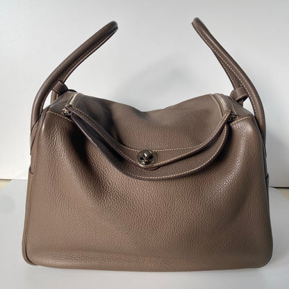 Hermes Lindy 34 Etoupe Clemence Leather PHW #N 2010