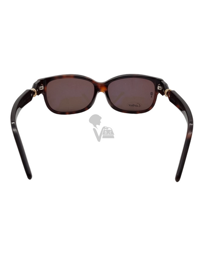 Cartier Tortoiseshell Clemence Trinity Sunglasses Dark Brown