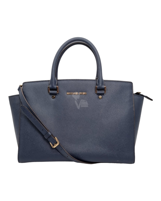 Michael Kors Selma Large Navy Blue Size 33x12x25