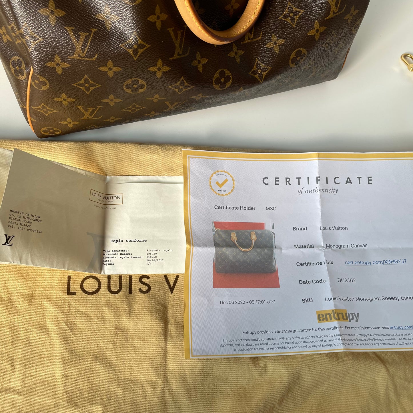 Louis Vuitton Speedy Bandou 35 Monogram Canvas 2012