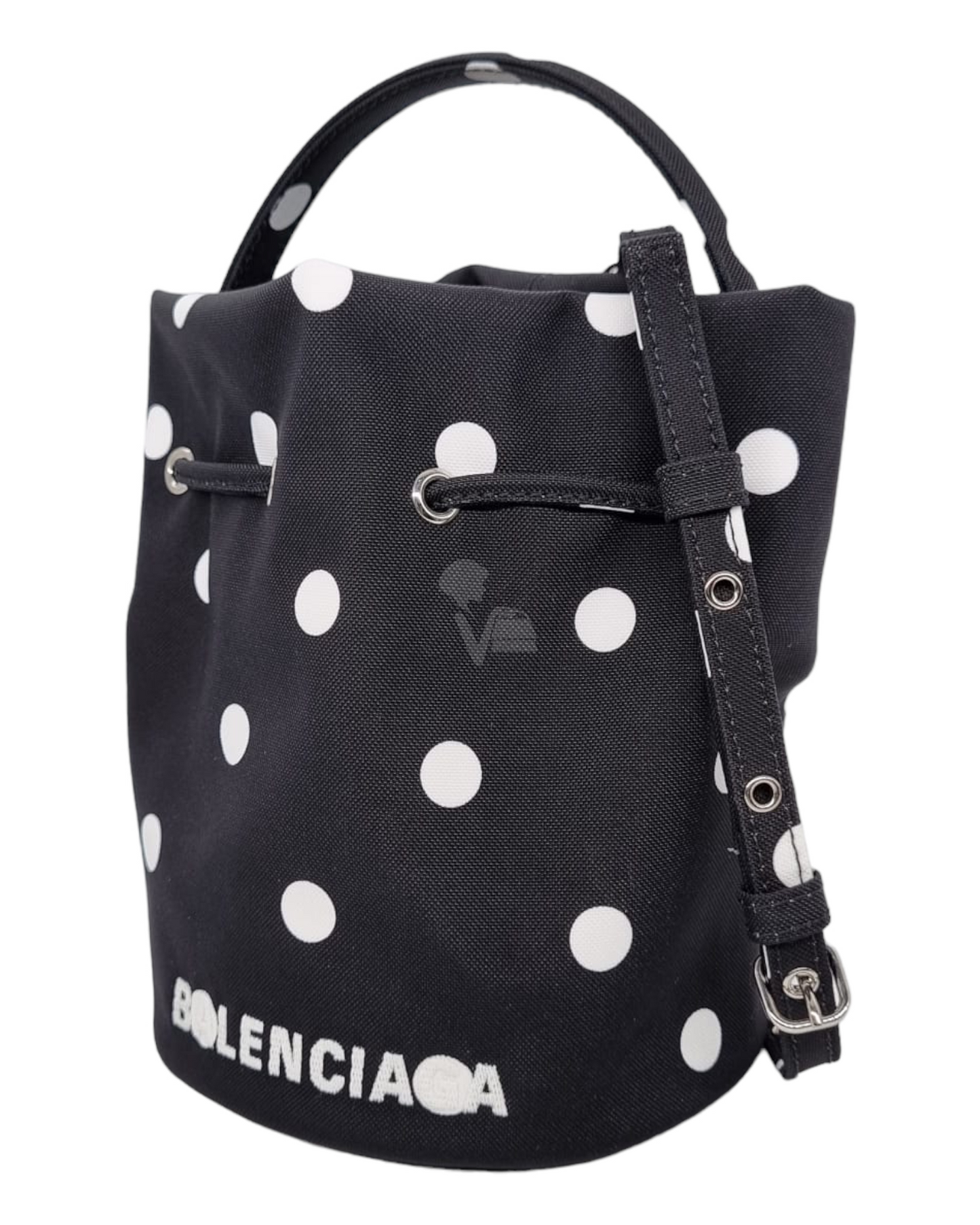 Balenciaga Wheet Drawstring Bucket Bag XS Polka #T