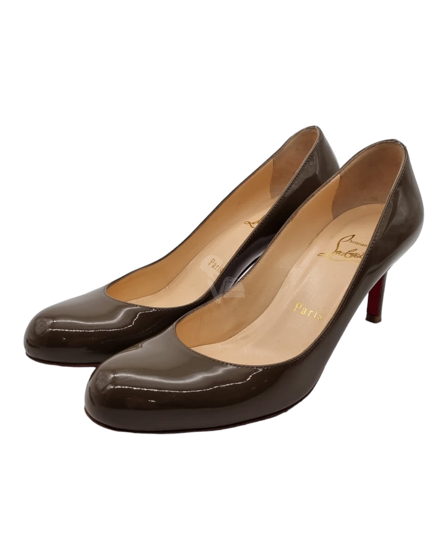 Christian Louboutin Patent Heels Olive Size 36,5/24