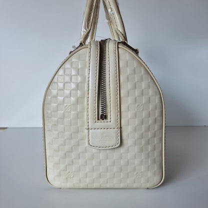 Louis Vuitton Damier Faccete Speedy Cube Ivory 2013 Size 20x11x24