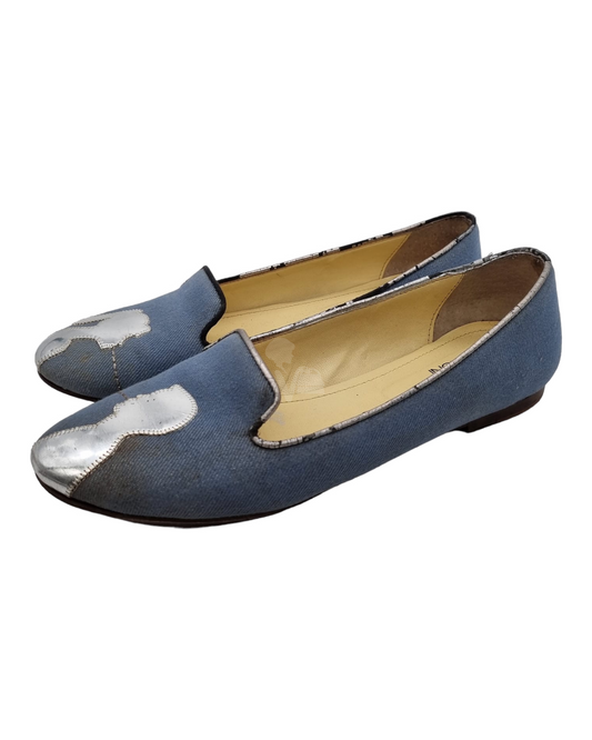 Chiara Ferragni Lady Flat Shoes Jeans Size 41/26