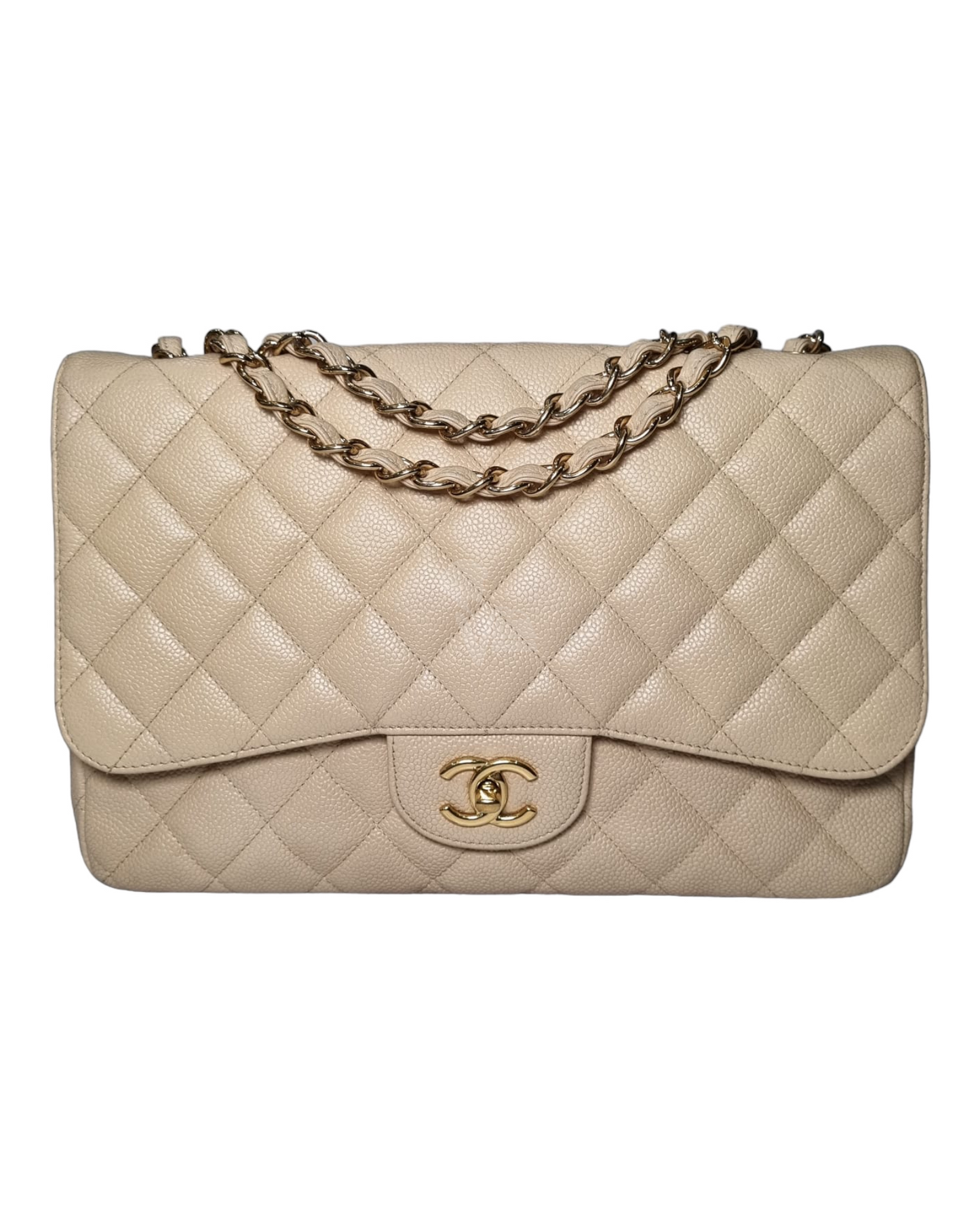 Chanel Classic Jumbo Beige Caviar #13