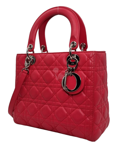 Dior Lady Dior Medium Leather Pink 2014 Size 24x9x21