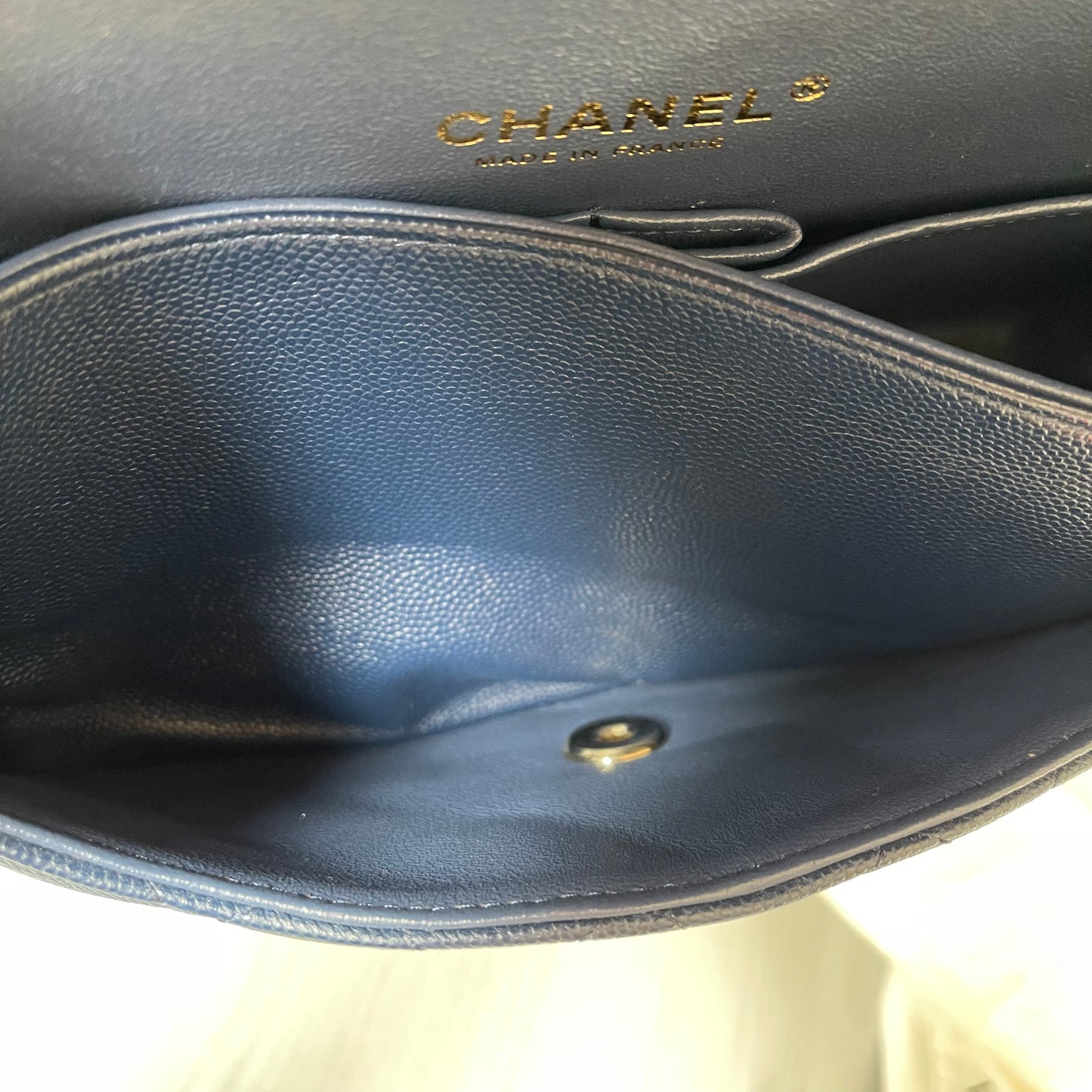 Chanel Classic Dark Blue Caviar #24