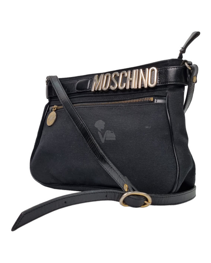 Moschino Crossbody Bag Black Logo Size 28x7x20