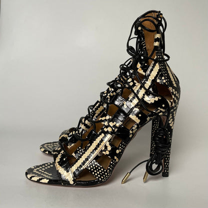 Aquazzura Snake Skin Heels Black White