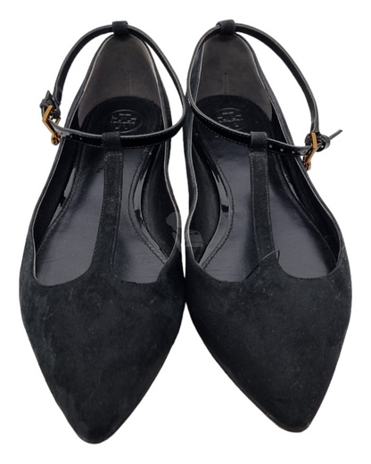 Tory Burch Flat Shoes Black Suede Size 7,5M/25,5 (Dari Ujung)