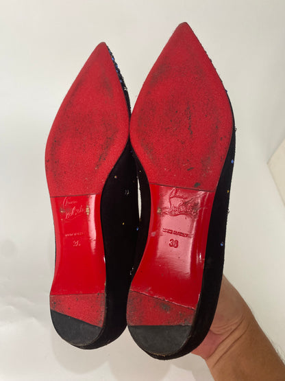 Christian Louboutin Gravitanita Suede Flat Black