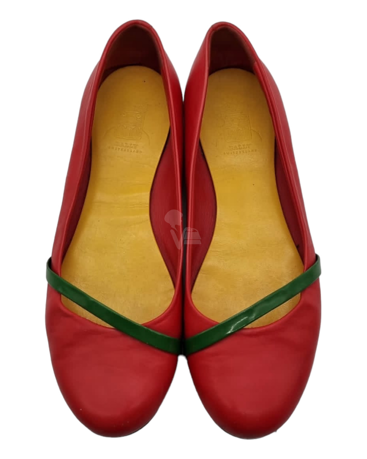 Bally Flatshoes Red Line Green