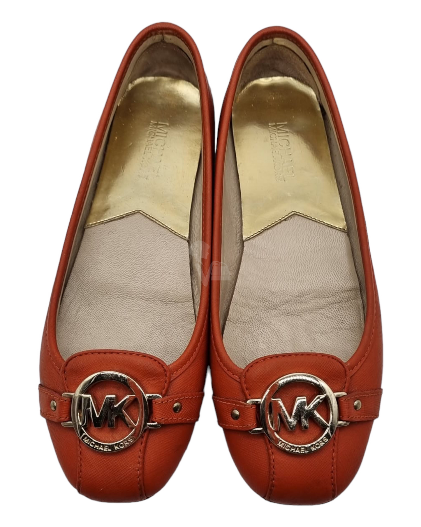 Michael Kors Fulton Flat Shoes Orange Size 9M/26