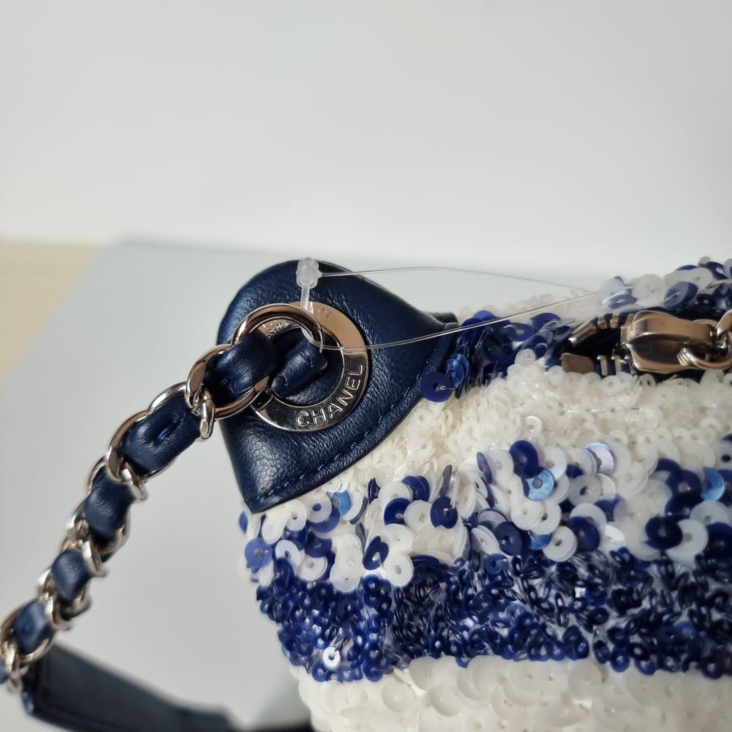 Chanel Belt Bag Sequin Blue & White #27