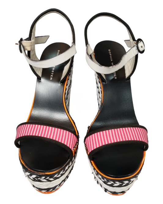 Sophia Webster Wedges White Black Pink