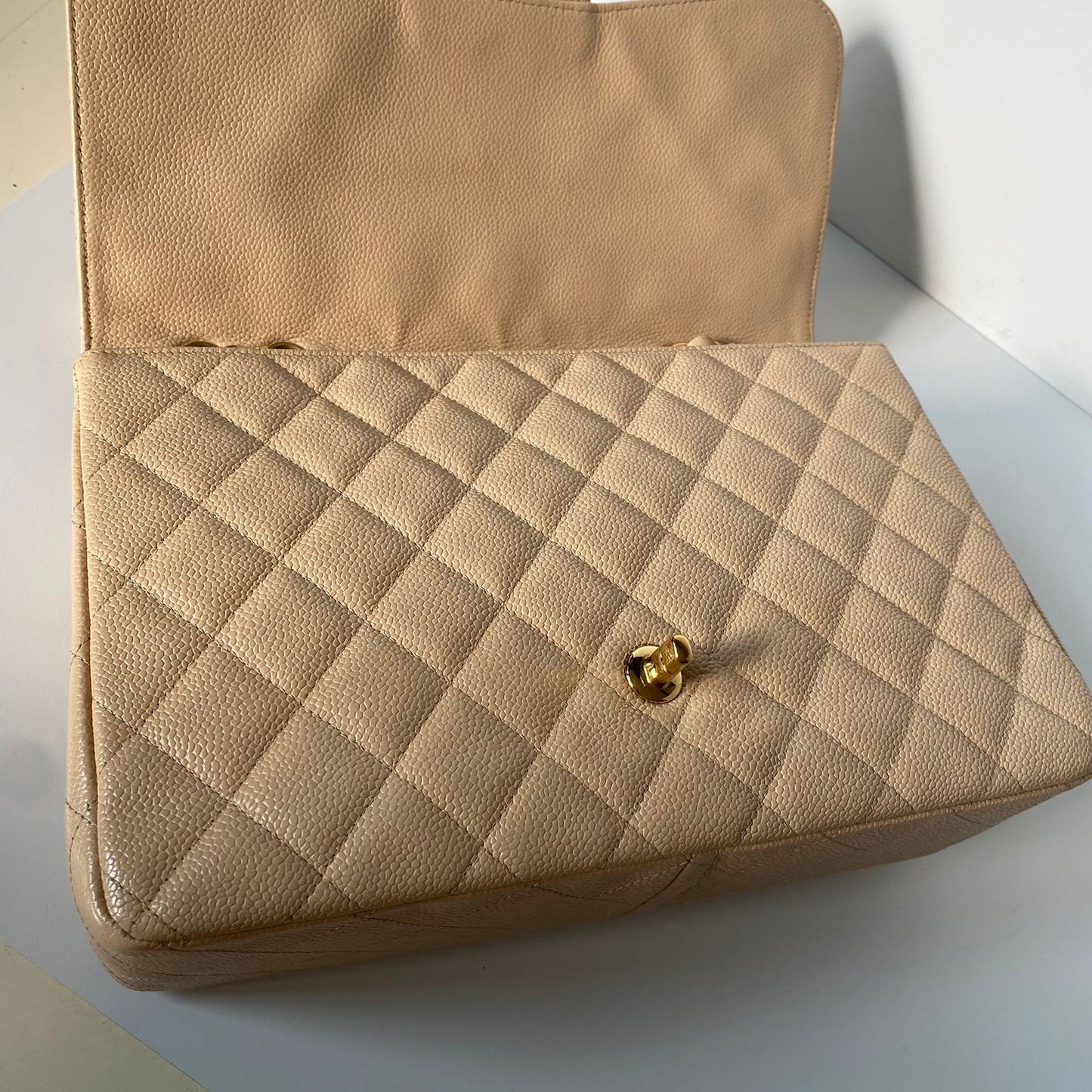 Chanel Classic Jumbo Beige Caviar #13