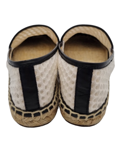 Tory Burch Espa Black White Jaring Size 5M/22,5