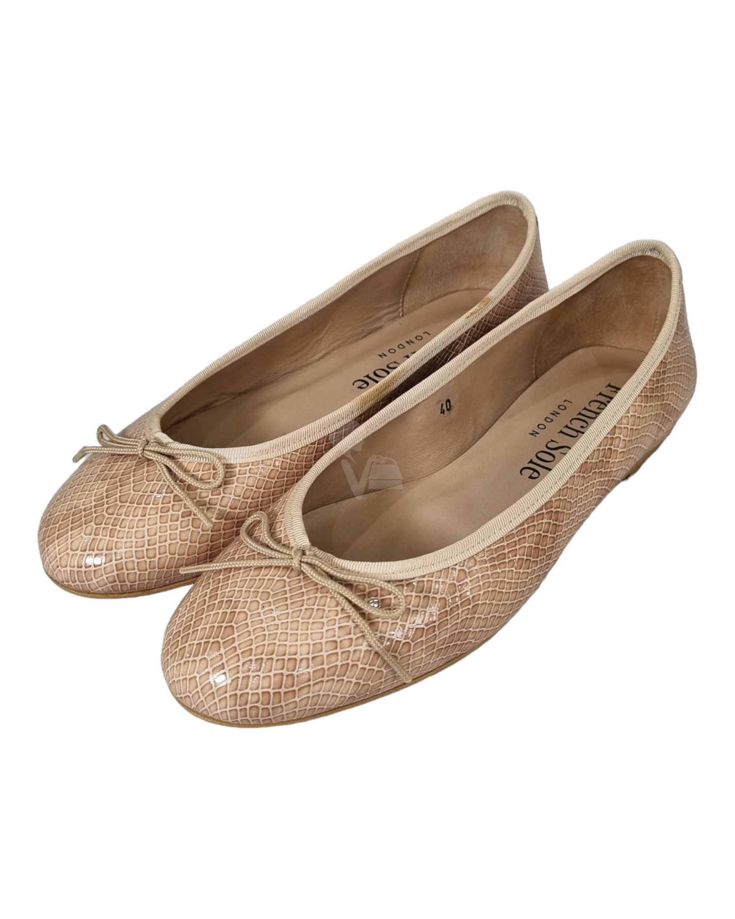 French Sole Ballerina Flat Pink Poudre