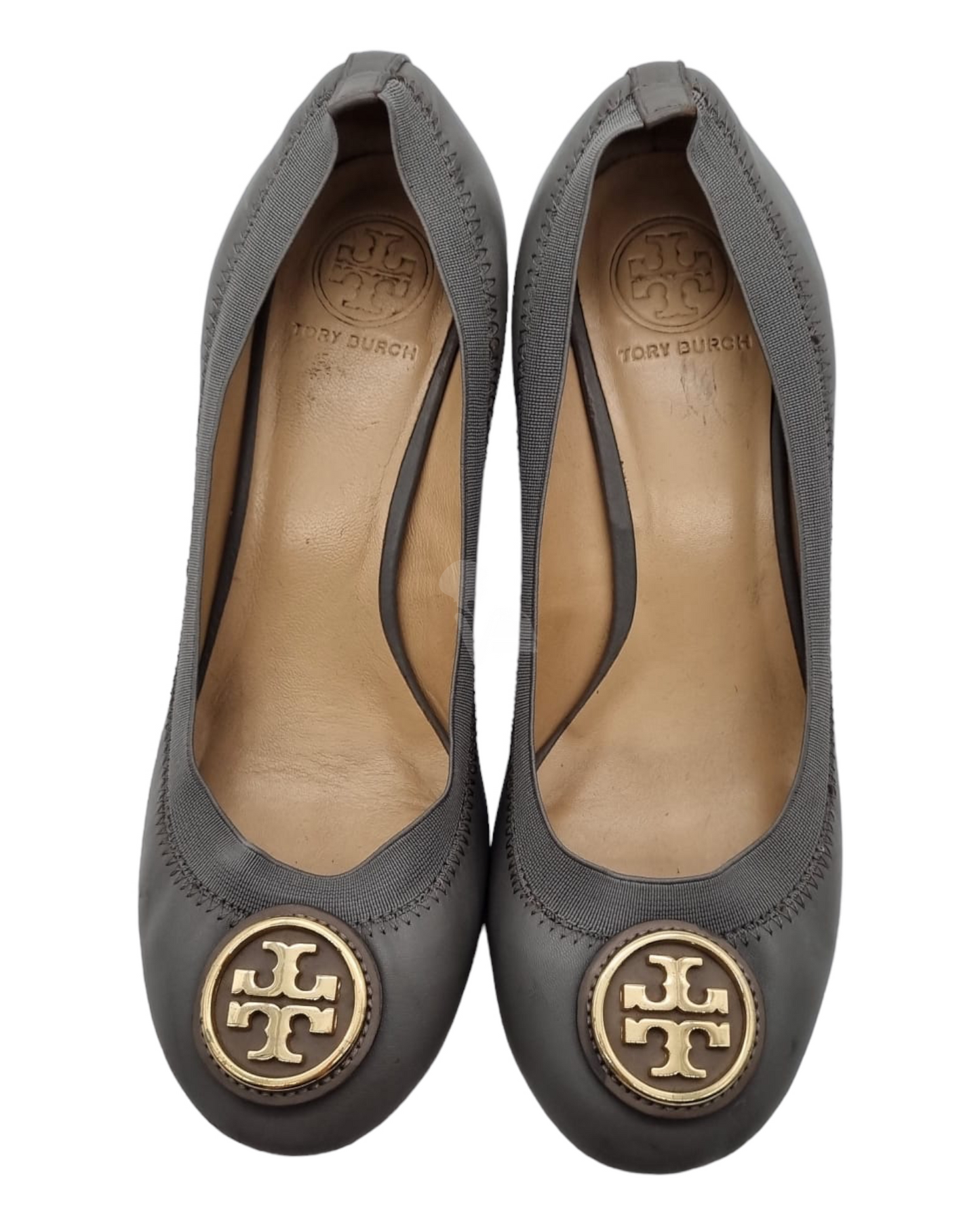 Tory Burch Wedges Caroline Grey Size 9M/26