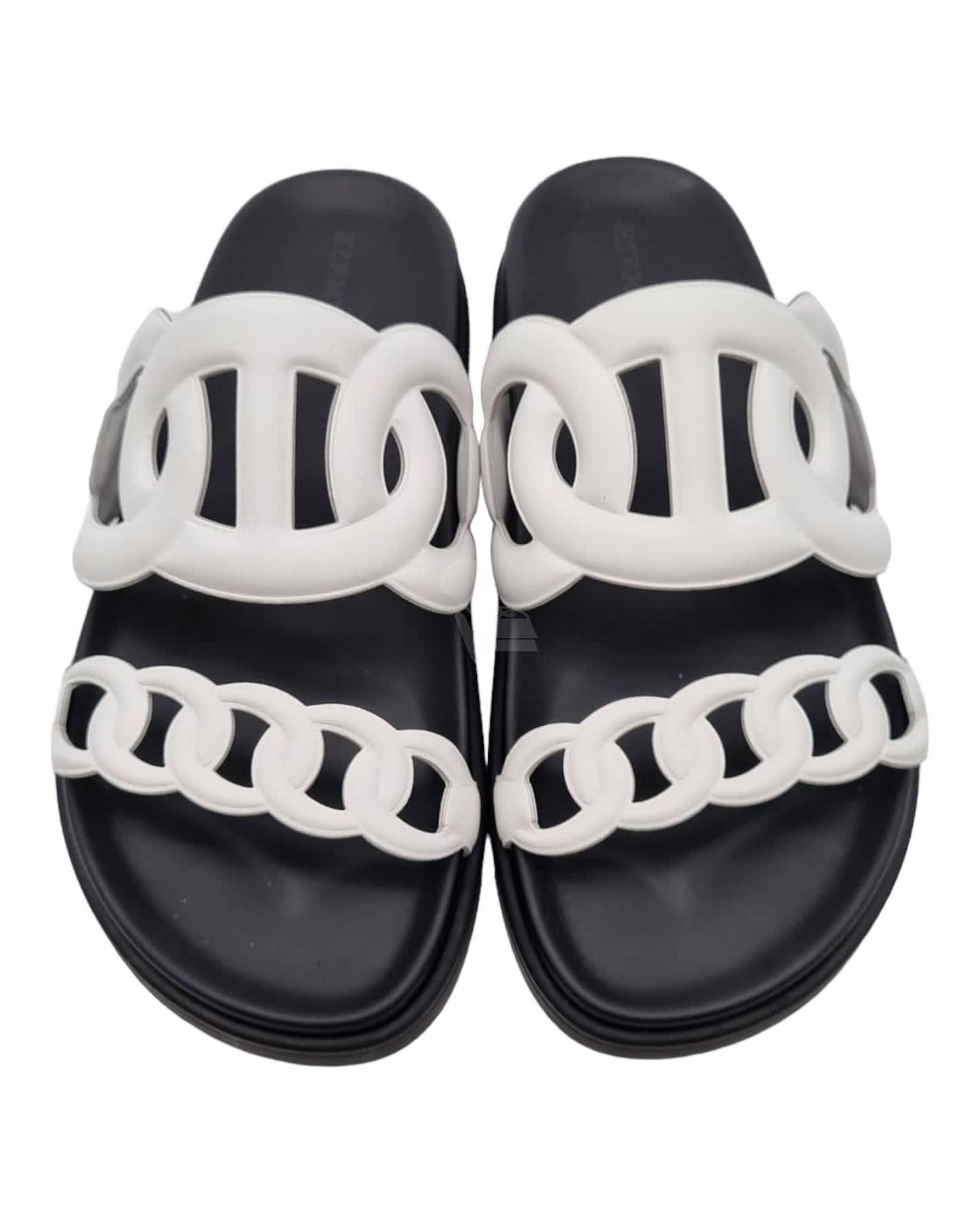 Hermes Sandale Famme Extra Nappa Black White Size 37,5/24