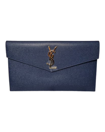 Yves Saint Laurent Uptown Pouch Navy GHW