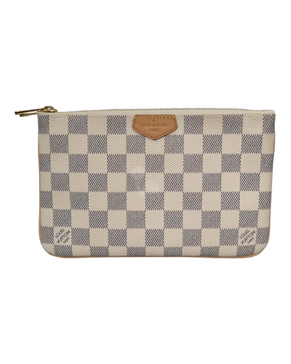 Louis Vuitton Double Zip Pochette Damier Azur 2022 NEW