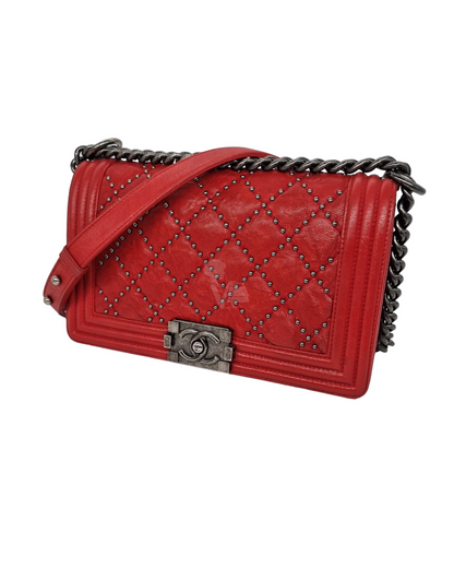 Chanel Boy Studded Red Calfskin RHW #21