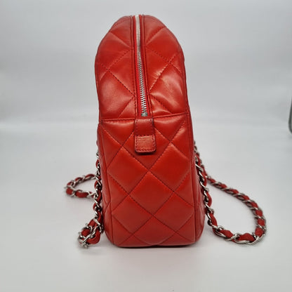 Chanel Camera Bowling Lamb Red Coral SHW #15