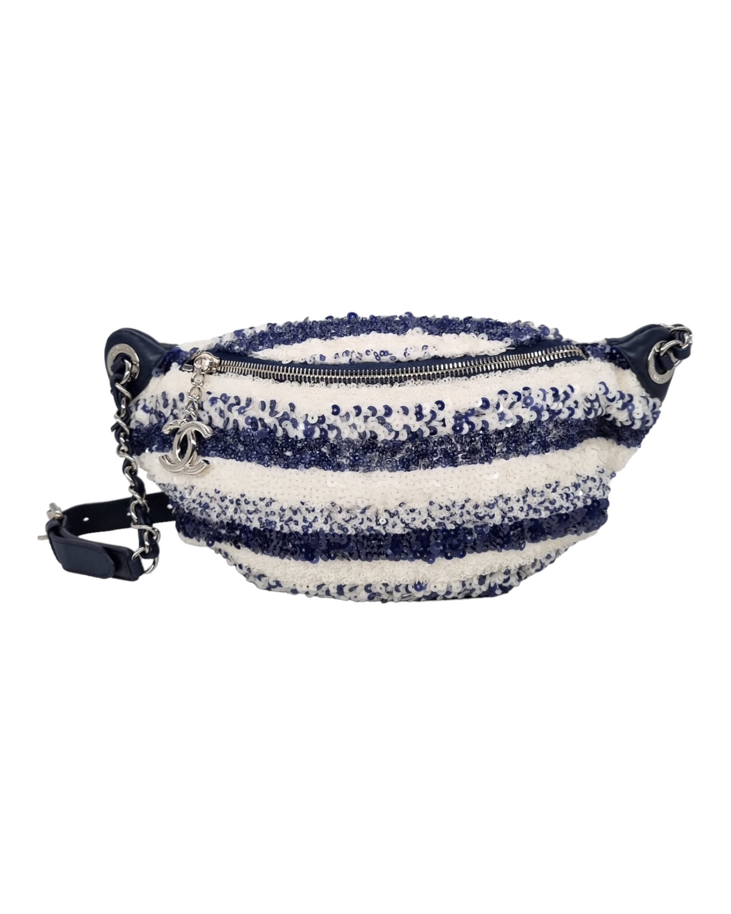 Chanel Belt Bag Sequin Blue & White #27