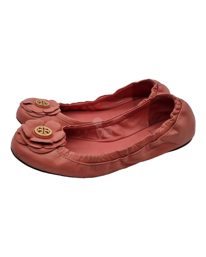 Tory Burch Ballerina Flat Shoes Flower Size 8M/25