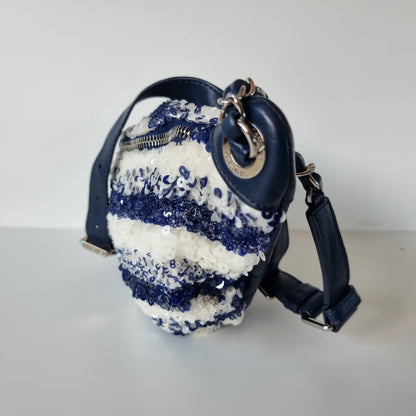 Chanel Belt Bag Sequin Blue & White #27