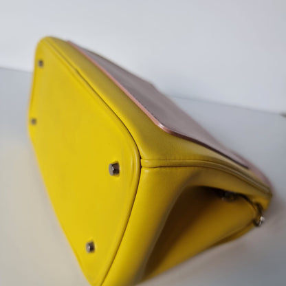 Dior Be Dior Mini Flap Handbag Yellow Pink 2015 Size 20x10x18