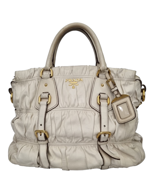 Prada Gaufre Sling Satchel Ivory 2007