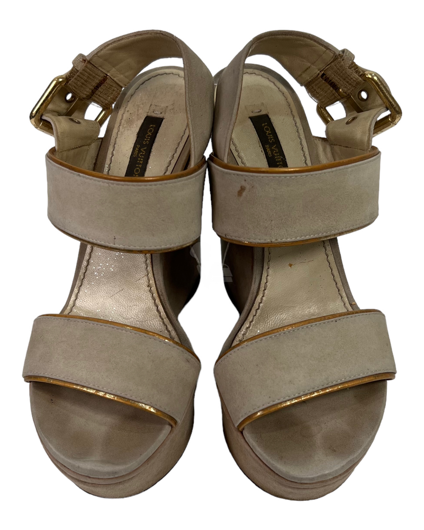 Louis Vuitton Wedges Suede Ash Grey