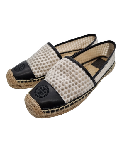 Tory Burch Espa Black White Jaring Size 5M/22,5