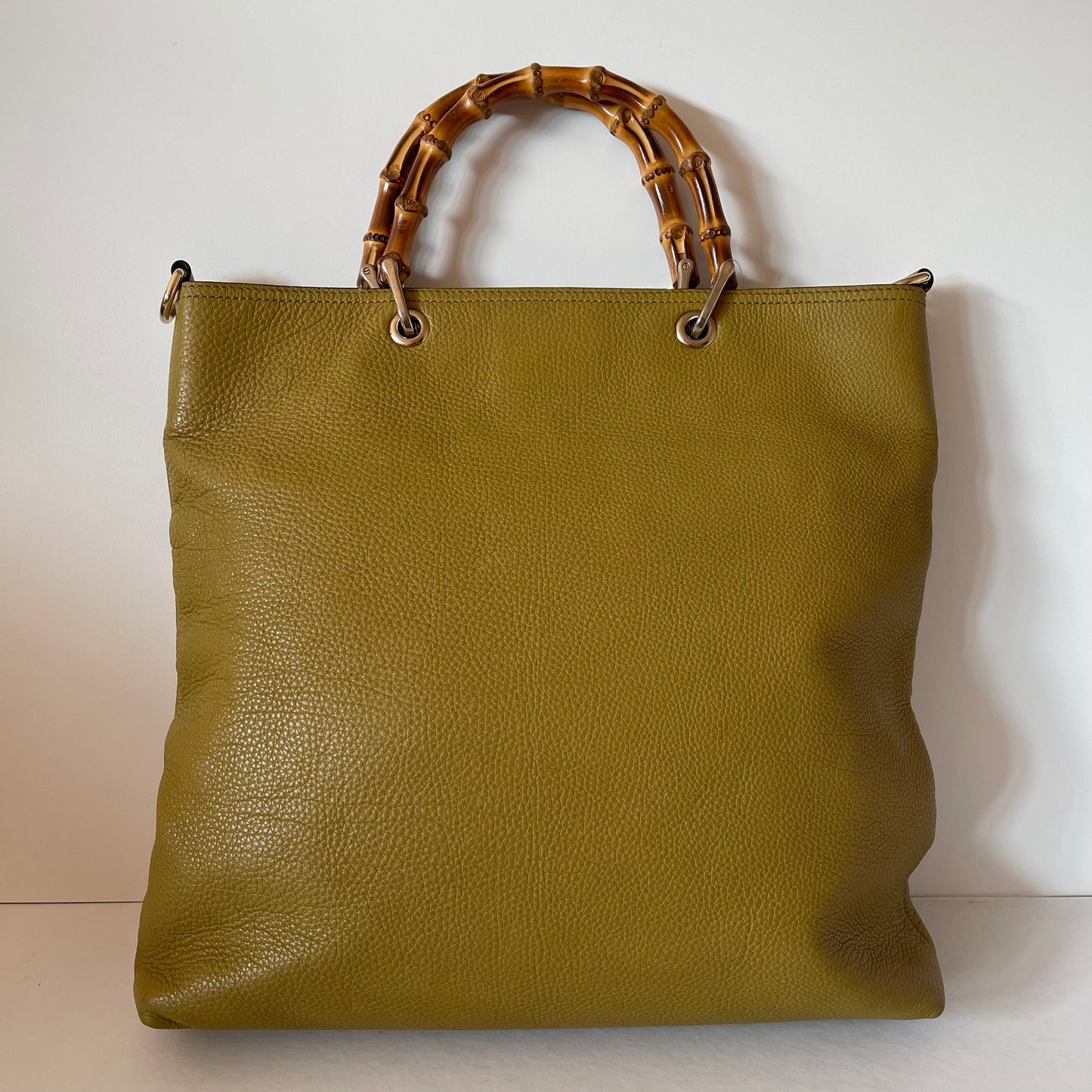 Gucci Borsa Bamboo Shopper Cellarius Green Lime Size 35x35