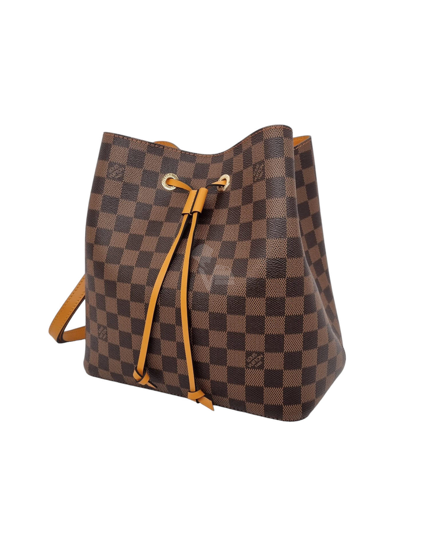 Louis Vuitton NeoNoe MM Damier Ebene Safran 2022 CHIP Size 25x17x25