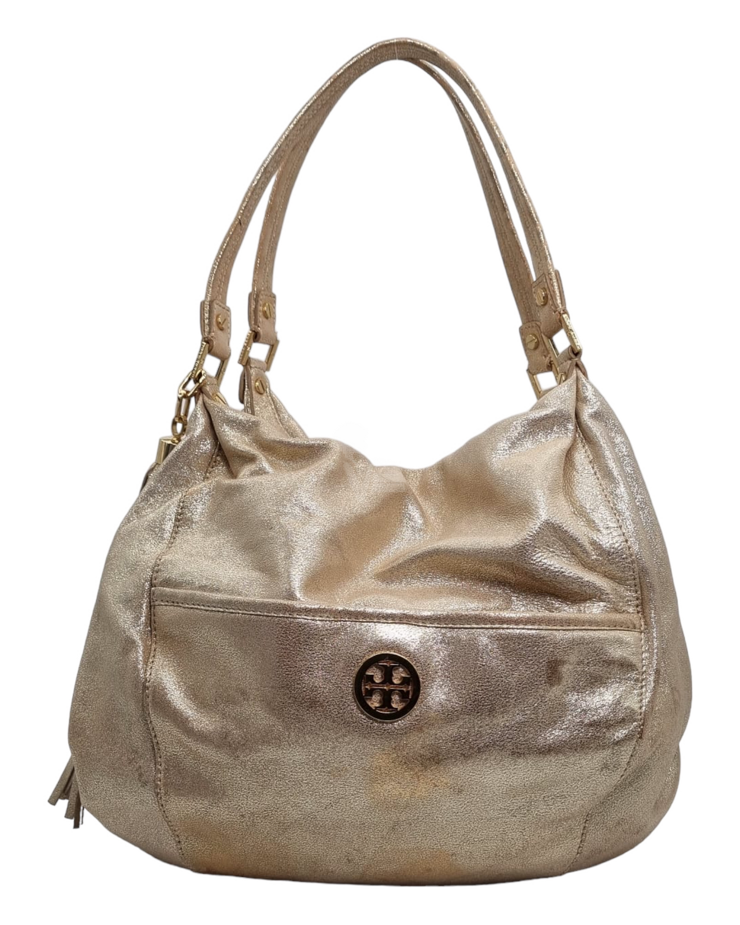 Tory Burch Hobo Metallic Gold Size 35x37